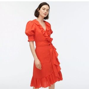 EUC ruffle wrap dress